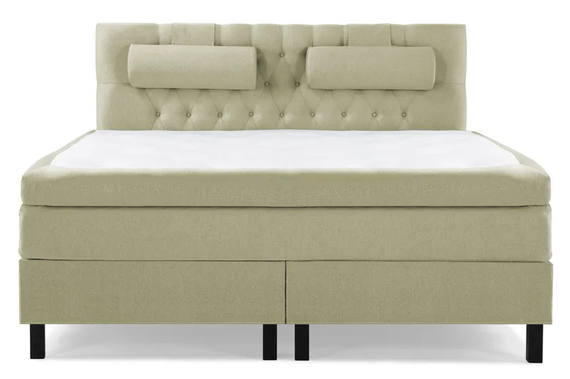 Lucky Komplet Sengepakke 160x200 Memory Diamant Sengegavl - Nakkepude Stor Grøn - Møbler - Senge - Kontinentalsenge