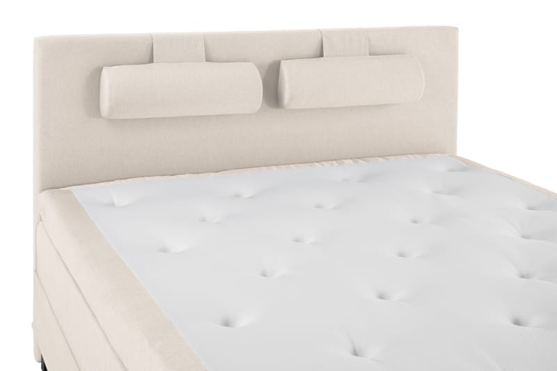Lucky Komplet Sengepakke 160x200 Memory Glat Sengegavl - Nakkepude Stor Beige - Møbler - Senge - Komplet sengepakke