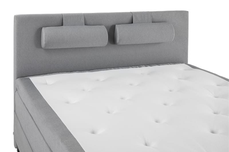 Lucky Komplet Sengepakke 160x200 Memory Glat Sengegavl - Nakkepude Stor Mellangrå - Møbler - Senge - Komplet sengepakke