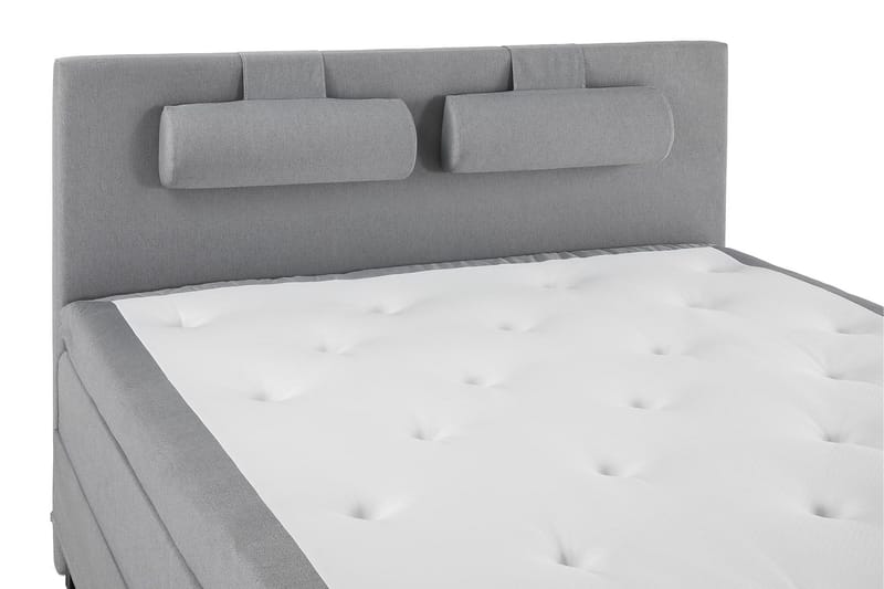 Lucky Komplet Sengepakke 160x200 Memory Glat Sengegavl - Nakkepude Stor Mellangrå - Møbler - Senge - Kontinentalsenge