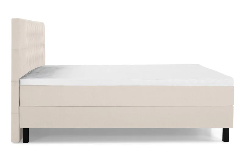 Lucky Komplet Sengepakke 160x200 Skum Diamant Sengegavl - Beige - Møbler - Senge - Kontinentalsenge