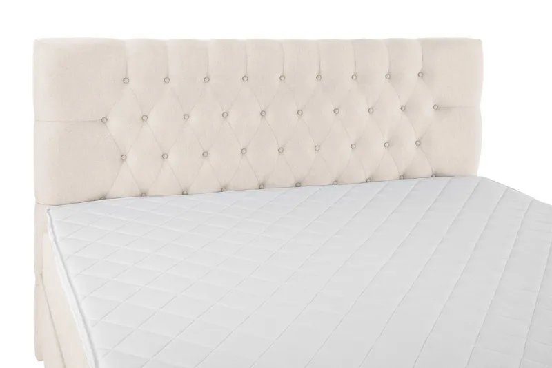Lucky Komplet Sengepakke 160x200 Skum Diamant Sengegavl - Beige - Møbler - Senge - Kontinentalsenge