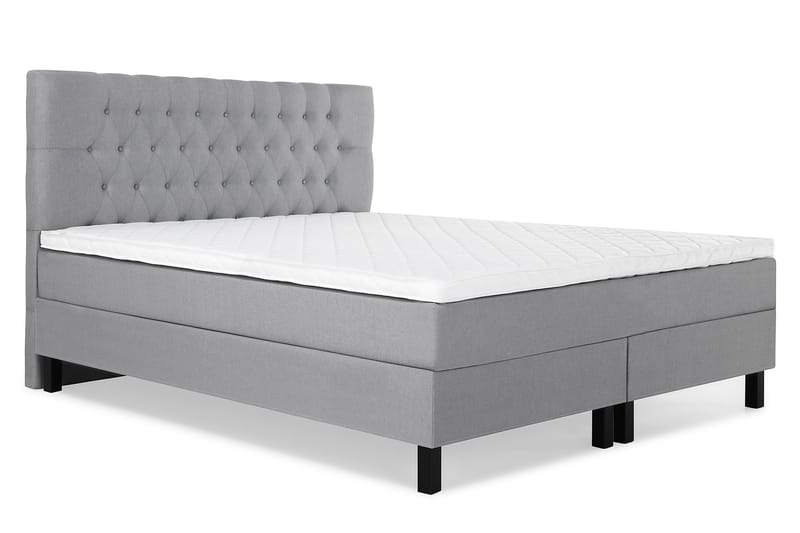 Lucky Komplet Sengepakke 160x200 Skum Diamant Sengegavl - Mellangrå - Møbler - Senge - Komplet sengepakke