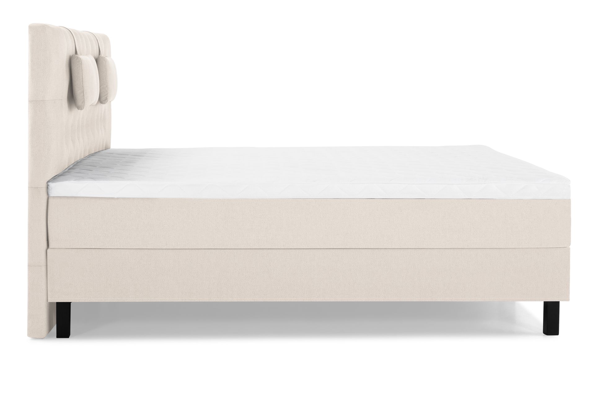 Lucky Komplet Sengepakke 160x200 Skum Diamant Sengegavl - Nakkepude Lille Beige - Møbler - Senge - Komplet sengepakke