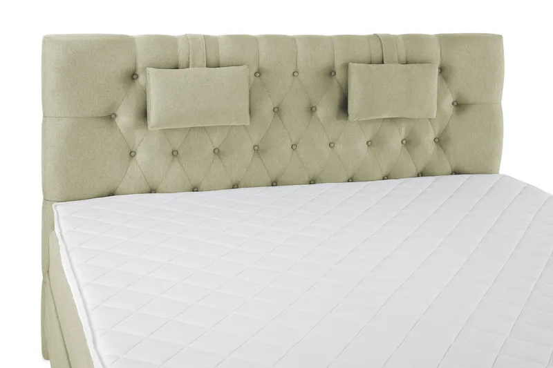 Lucky Komplet Sengepakke 160x200 Skum Diamant Sengegavl - Nakkepude Lille Grøn - Møbler - Senge - Kontinentalsenge