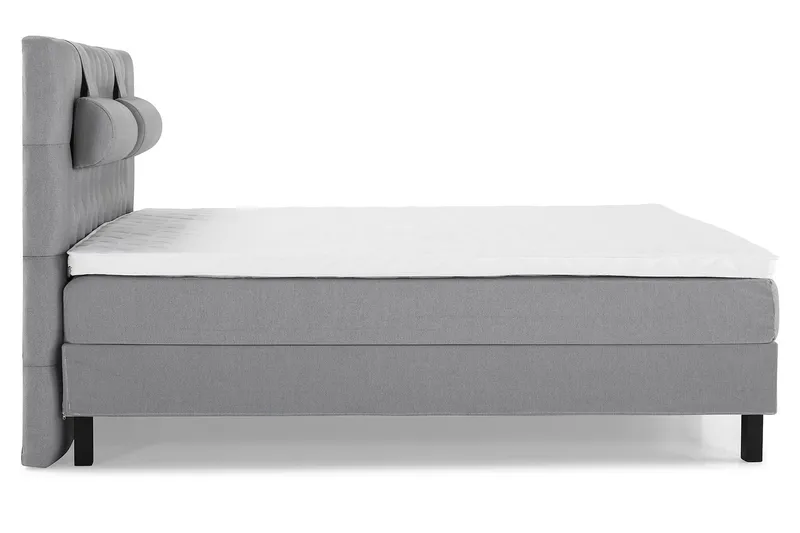 Lucky Komplet Sengepakke 160x200 Skum Diamant Sengegavl - Nakkepude Stor Mellangrå - Møbler - Senge - Kontinentalsenge