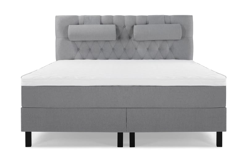 Lucky Komplet Sengepakke 160x200 Skum Diamant Sengegavl - Nakkepude Stor Mellangrå - Møbler - Senge - Kontinentalsenge