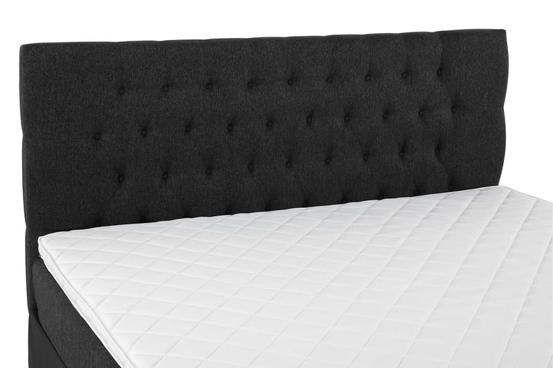 Lucky Komplet Sengepakke 160x200 Skum Diamant Sengegavl - Sort/Grå/PU - Møbler - Senge - Komplet sengepakke