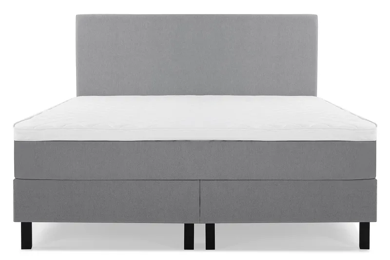 Lucky Komplet Sengepakke 160x200 Skum Glat Sengegavl - Mellangrå - Møbler - Senge - Kontinentalsenge