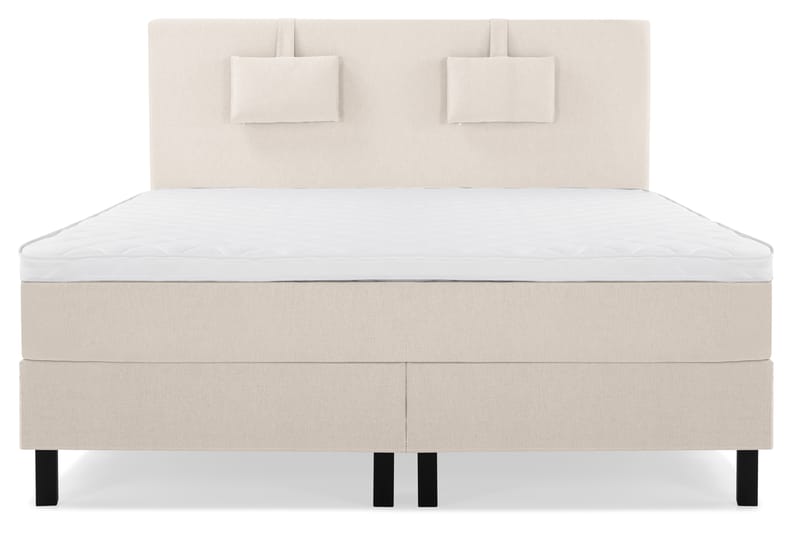 Lucky Komplet Sengepakke 160x200 Skum Glat Sengegavl - Nakkepude Lille Beige - Møbler - Senge - Komplet sengepakke