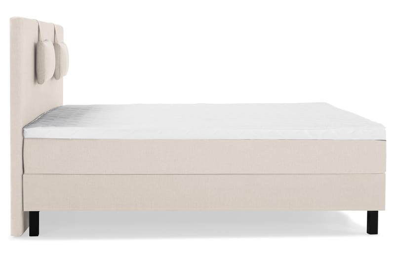 Lucky Komplet Sengepakke 160x200 Skum Glat Sengegavl - Nakkepude Lille Beige - Møbler - Senge - Komplet sengepakke