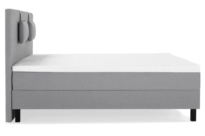 Lucky Komplet Sengepakke 160x200 Skum Glat Sengegavl - Nakkepude Lille Mellemgrå - Møbler - Senge - Komplet sengepakke