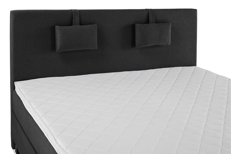 Lucky Komplet Sengepakke 160x200 Skum Glat Sengegavl - Nakkepude Lille Sort/Grå - Møbler - Senge - Komplet sengepakke