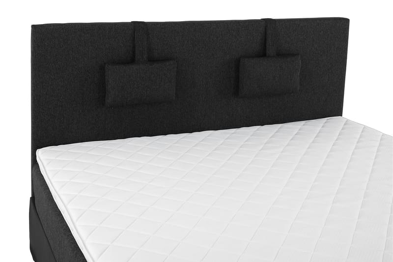 Lucky Komplet Sengepakke 160x200 Skum Glat Sengegavl - Nakkepude Lille Sort/Grå/PU - Møbler - Senge - Komplet sengepakke