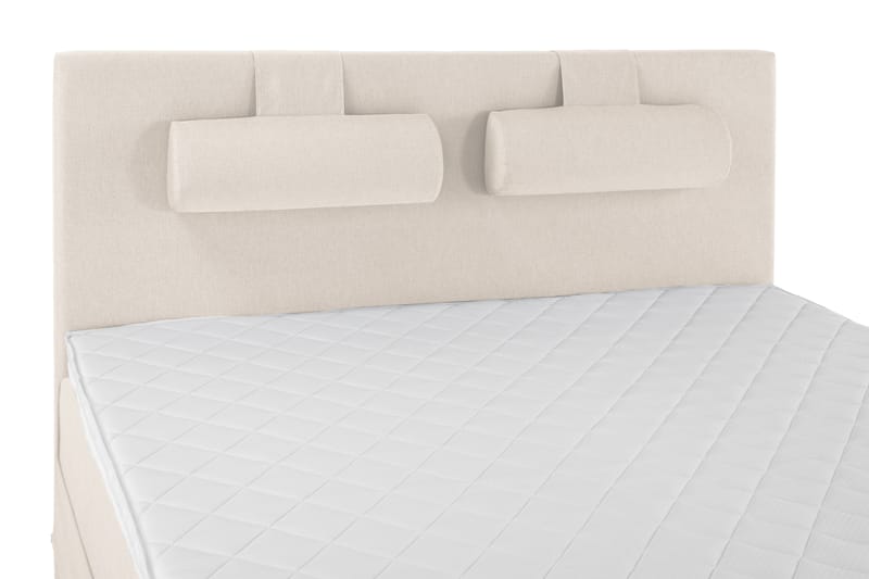 Lucky Komplet Sengepakke 160x200 Skum Glat Sengegavl - Nakkepude Stor Beige - Møbler - Senge - Komplet sengepakke