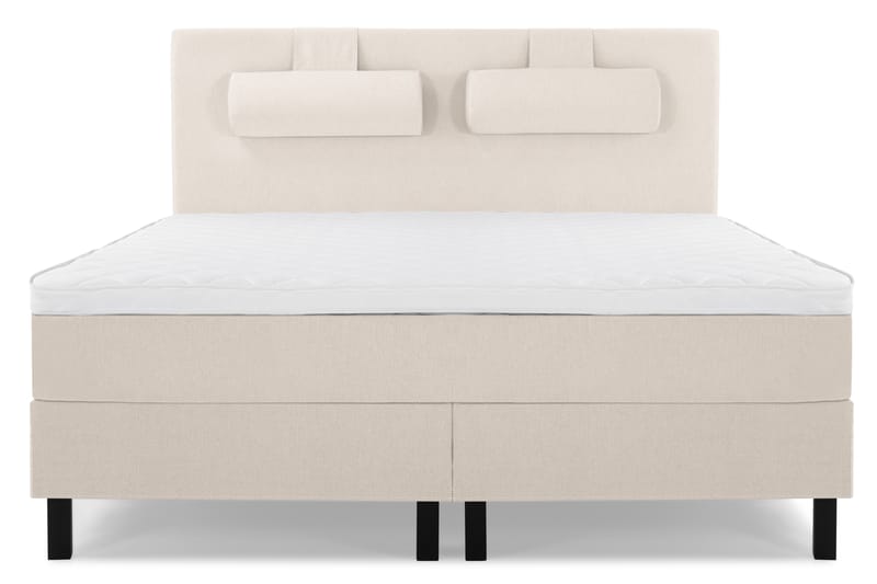 Lucky Komplet Sengepakke 160x200 Skum Glat Sengegavl - Nakkepude Stor Beige - Møbler - Senge - Komplet sengepakke
