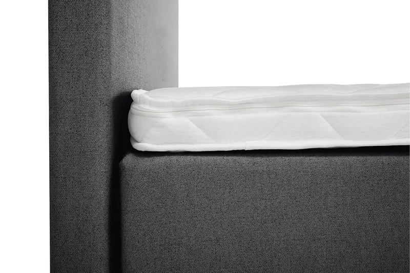 Lucky Komplet Sengepakke 160x200 Skum Glat Sengegavl - Sort/Grå - Møbler - Senge - Kontinentalsenge