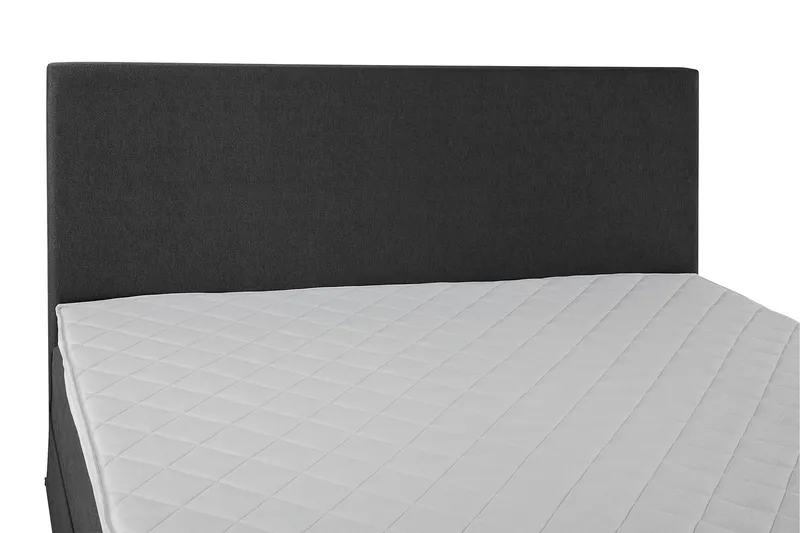 Lucky Komplet Sengepakke 160x200 Skum Glat Sengegavl - Sort/Grå - Møbler - Senge - Kontinentalsenge