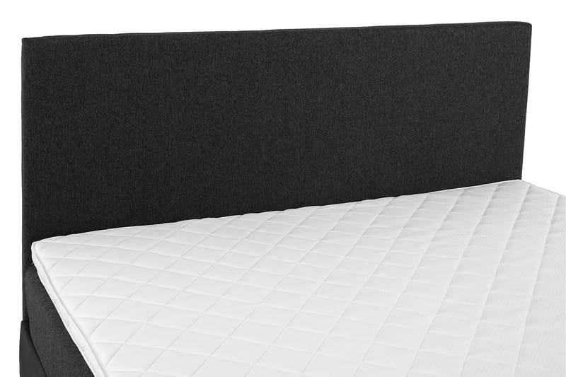 Lucky Komplet Sengepakke 160x200 Skum Glat Sengegavl - Sort/Grå/PU - Møbler - Senge - Kontinentalsenge