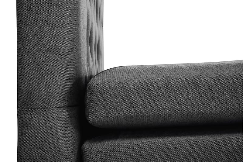 Lucky Komplet Sengepakke 160x200 Polyeter Diamant Sengegavl - Nakkepude Stor Sort/Grå - Møbler - Senge - Kontinentalsenge