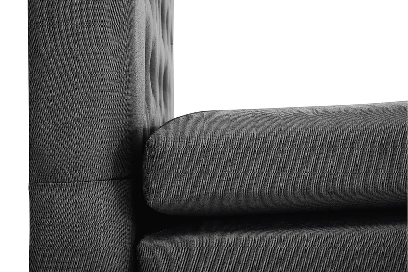 Lucky Komplet Sengepakke 160x200 Polyeter Diamant Sengegavl - Nakkepude Stor Sort/Grå - Møbler - Senge - Kontinentalsenge