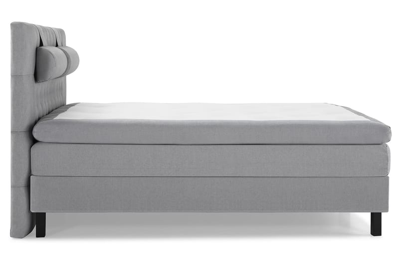 Lucky Komplet Sengepakke 160x200 Polyeter Diamant Sengegavl - Nakkepude Stor Mellangrå - Møbler - Senge - Komplet sengepakke