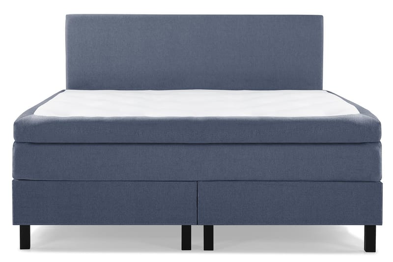 Lucky Komplet Sengepakke 160x200 Polyeter Glat Sengegavl - Mørkeblå - Møbler - Senge - Kontinentalsenge