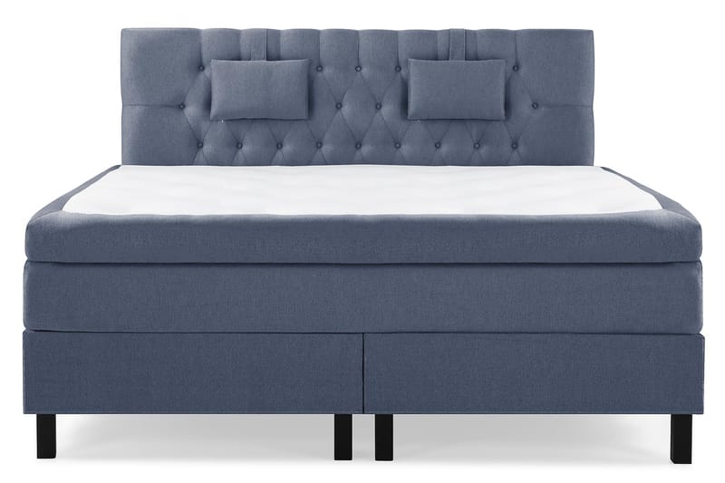 Lucky Komplet Sengepakke 160x200 Polyeter Diamant Sengegavl - Nakkepude Lille Mørkeblå - Møbler - Senge - Komplet sengepakke
