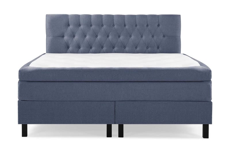 Lucky Komplet Sengepakke 160x200 Polyeter Diamant Sengegavl - Mørkeblå - Møbler - Senge - Komplet sengepakke