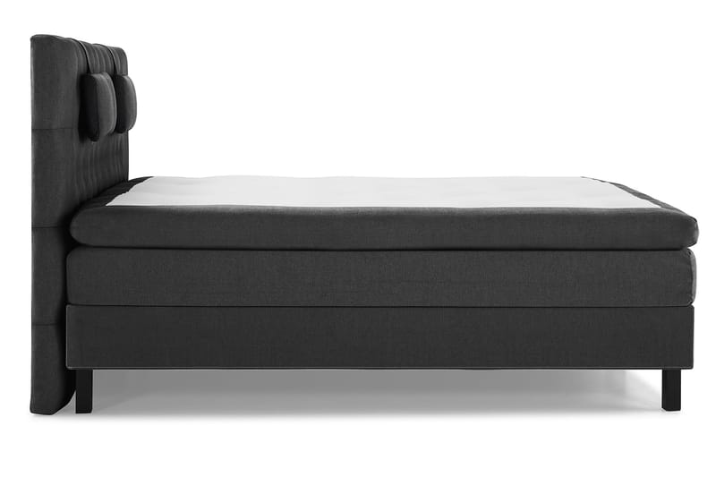 Lucky Komplet Sengepakke 160x200 Polyeter Diamant Sengegavl - Nakkepude Lille Sort/Grå - Møbler - Senge - Komplet sengepakke