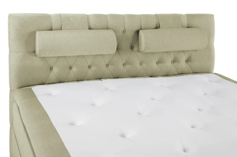 Lucky Komplet Sengepakke 160x200 Polyeter Diamant Sengegavl - Nakkepude Stor Grøn - Møbler - Senge - Kontinentalsenge