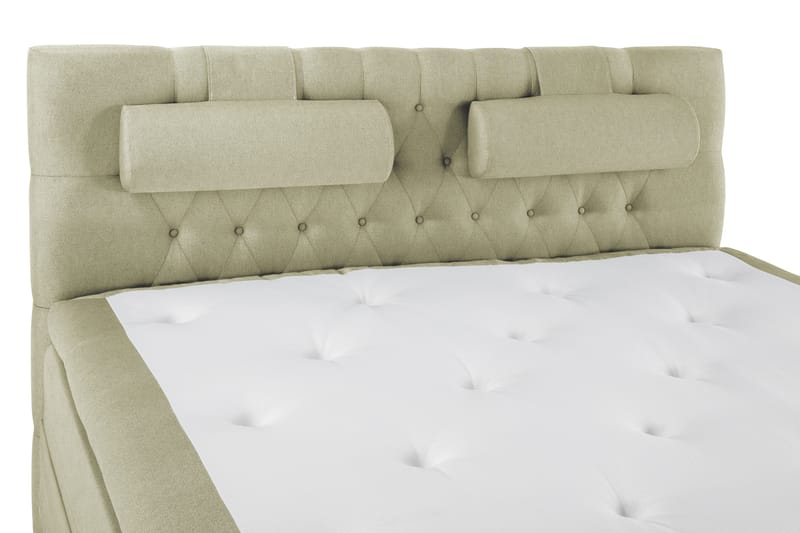 Lucky Komplet Sengepakke 160x200 Polyeter Diamant Sengegavl - Nakkepude Stor Grøn - Møbler - Senge - Kontinentalsenge