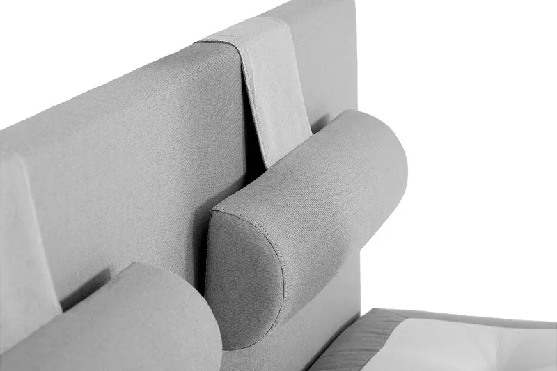 Lucky Komplet Sengepakke 160x200 Polyeter Glat Sengegavl - Nakkepude Stor Mellangrå - Møbler - Senge - Kontinentalsenge