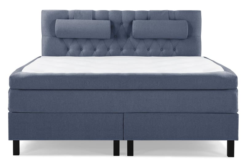 Lucky Komplet Sengepakke 160x200 Polyeter Diamant Sengegavl - Nakkepude Stor Mørkeblå - Møbler - Senge - Kontinentalsenge