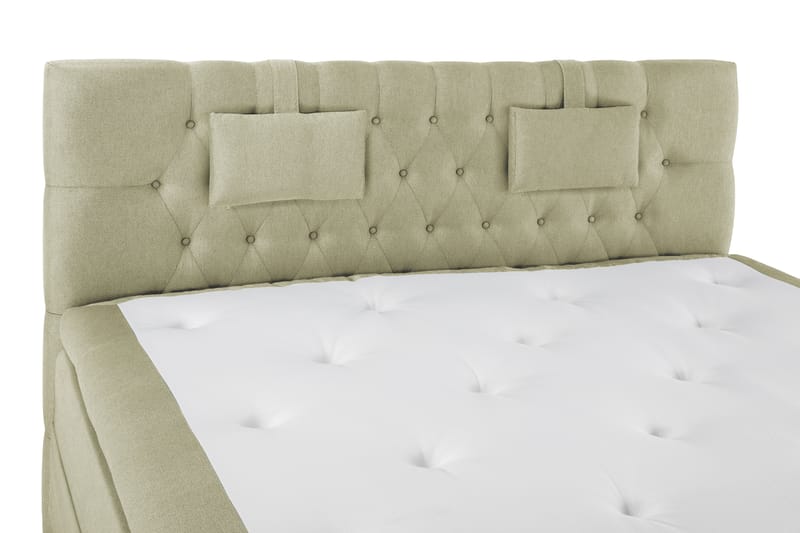 Lucky Komplet Sengepakke 160x200 Polyeter Diamant Sengegavl - Nakkepude Lille Grøn - Møbler - Senge - Kontinentalsenge