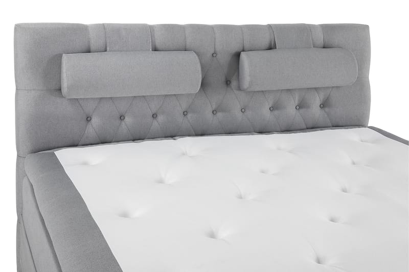 Lucky Komplet Sengepakke 180x200 cm Kontinentalseng med Sengegavl - Grå - Møbler - Senge - Komplet sengepakke