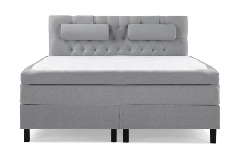 Lucky Komplet Sengepakke 180x200 cm Kontinentalseng med Sengegavl - Grå - Møbler - Senge - Kontinentalsenge