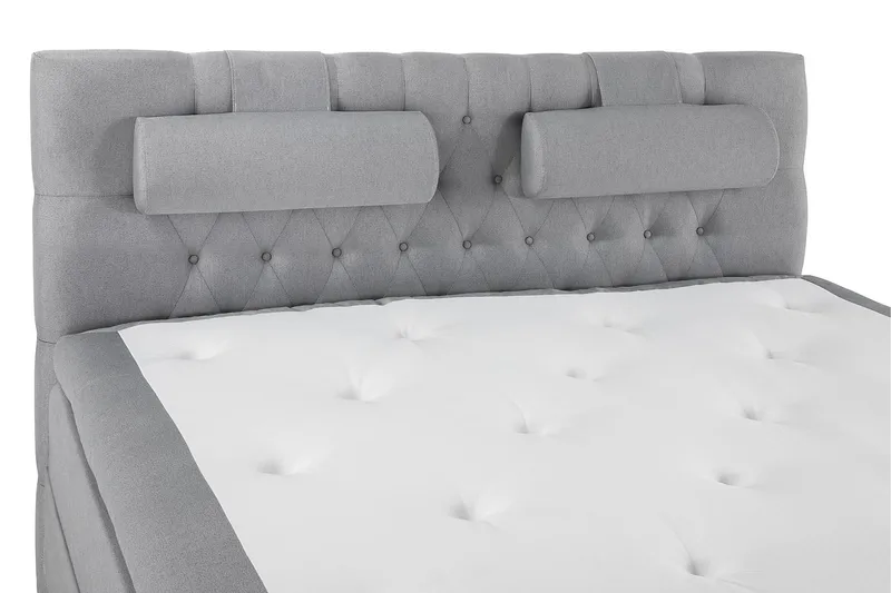 Lucky Komplet Sengepakke 180x200 cm Kontinentalseng med Sengegavl - Grå - Møbler - Senge - Kontinentalsenge