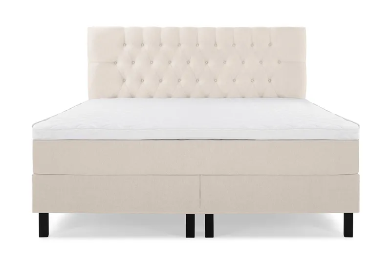 Lucky Komplet Sengepakke 180x200 cm Skum Diamant Sengegavl - Beige - Møbler - Senge - Kontinentalsenge