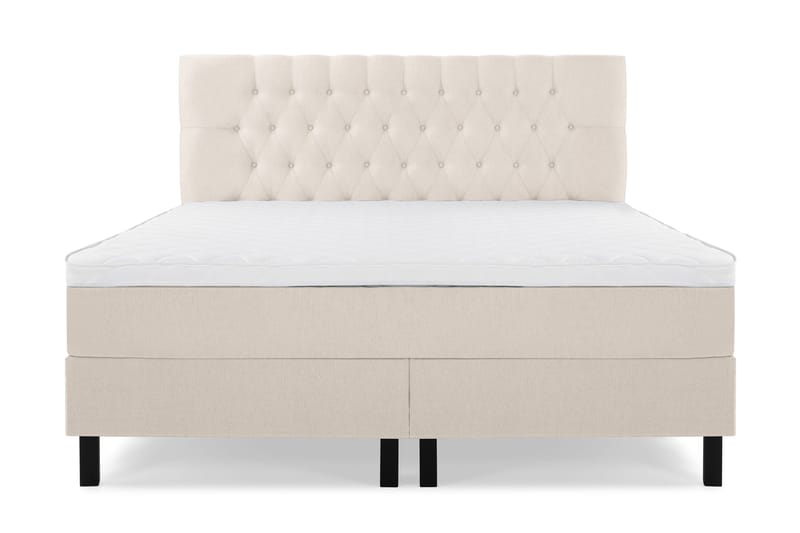 Lucky Komplet Sengepakke 180x200 cm Skum Diamant Sengegavl - Beige - Møbler - Senge - Kontinentalsenge