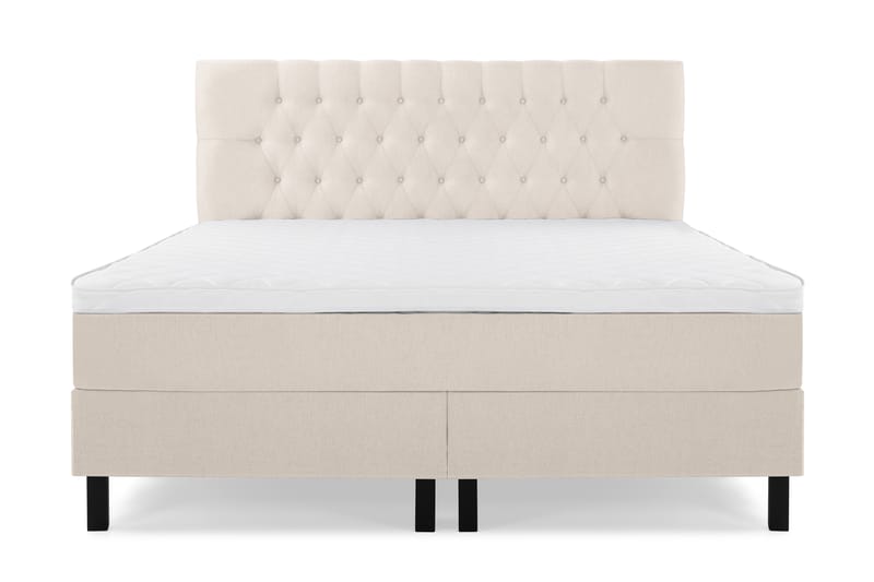 Lucky Komplet Sengepakke 180x200 cm Skum Diamant Sengegavl - Beige - Møbler - Senge - Komplet sengepakke