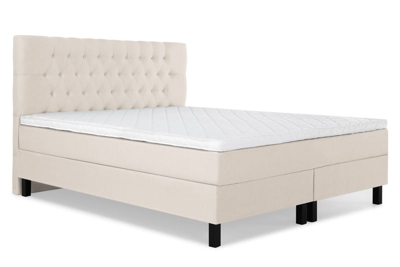 Lucky Komplet Sengepakke 180x200 cm Skum Diamant Sengegavl - Beige - Møbler - Senge - Kontinentalsenge
