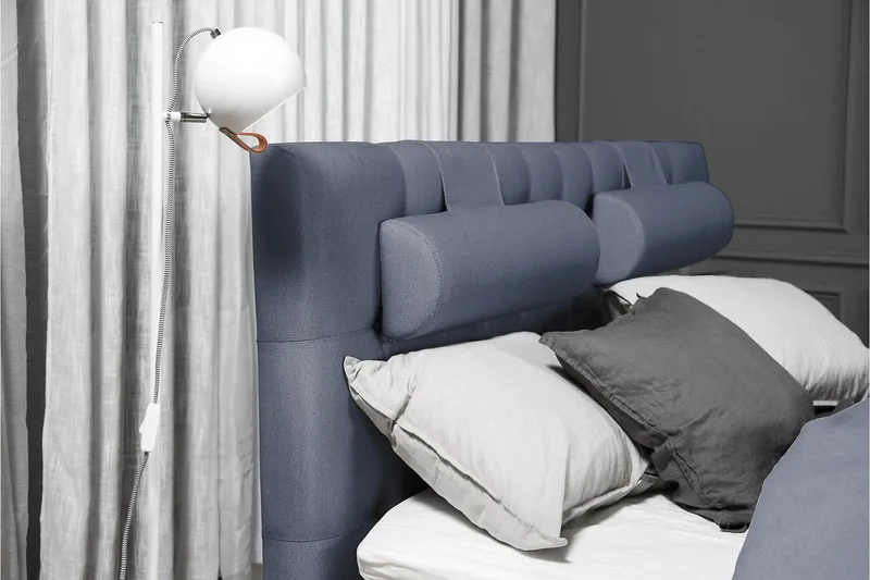 Lucky Komplet Sengepakke 180x200 Latex Diamant Sengegavl - Mørkeblå - Møbler - Senge - Kontinentalsenge