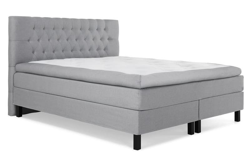 Lucky Komplet Sengepakke 180x200 Latex Diamant Sengegavl - Mellangrå - Møbler - Senge - Komplet sengepakke