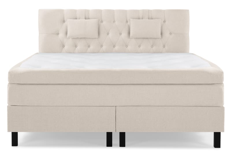 Lucky Komplet Sengepakke 180x200 Latex Diamant Sengegavl - Nakkepude Lille Beige - Møbler - Senge - Komplet sengepakke