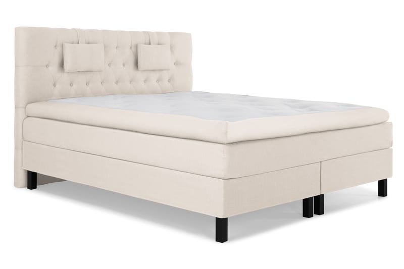 Lucky Komplet Sengepakke 180x200 Latex Diamant Sengegavl - Nakkepude Lille Beige - Møbler - Senge - Komplet sengepakke