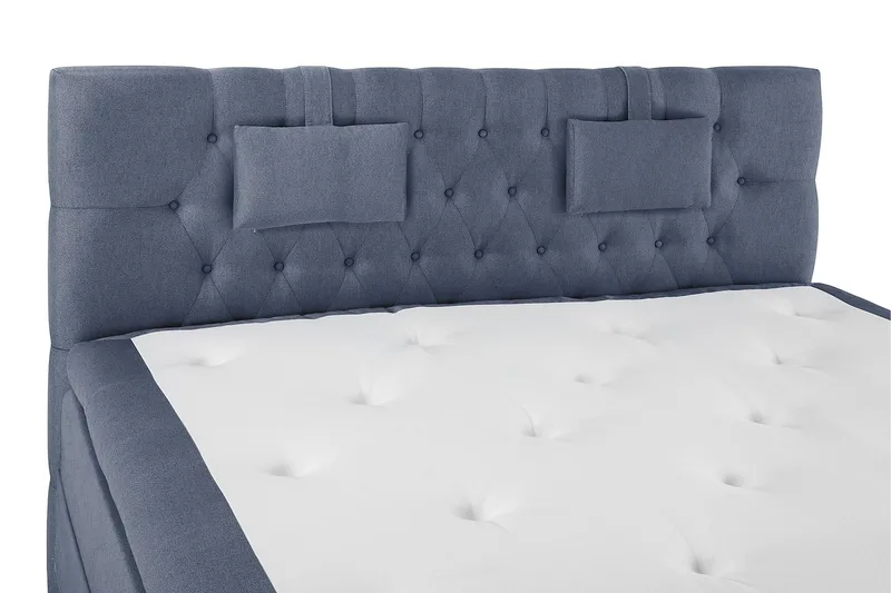 Lucky Komplet Sengepakke 180x200 Latex Diamant Sengegavl - Nakkepude Lille Mørkeblå - Møbler - Senge - Kontinentalsenge