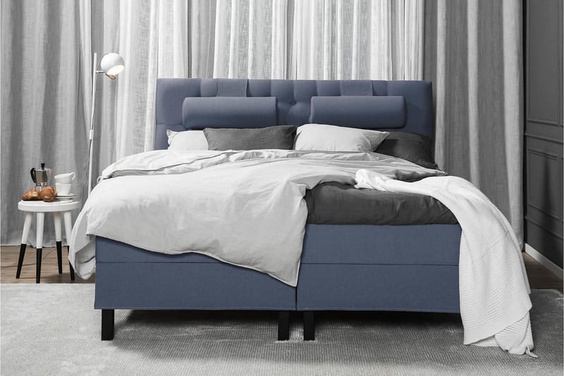 Lucky Komplet Sengepakke 180x200 Latex Diamant Sengegavl - Nakkepude Lille Mørkeblå - Møbler - Senge - Kontinentalsenge