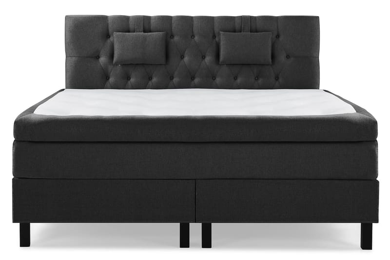 Lucky Komplet Sengepakke 180x200 Latex Diamant Sengegavl - Nakkepude Lille Sort/Grå - Møbler - Senge - Kontinentalsenge