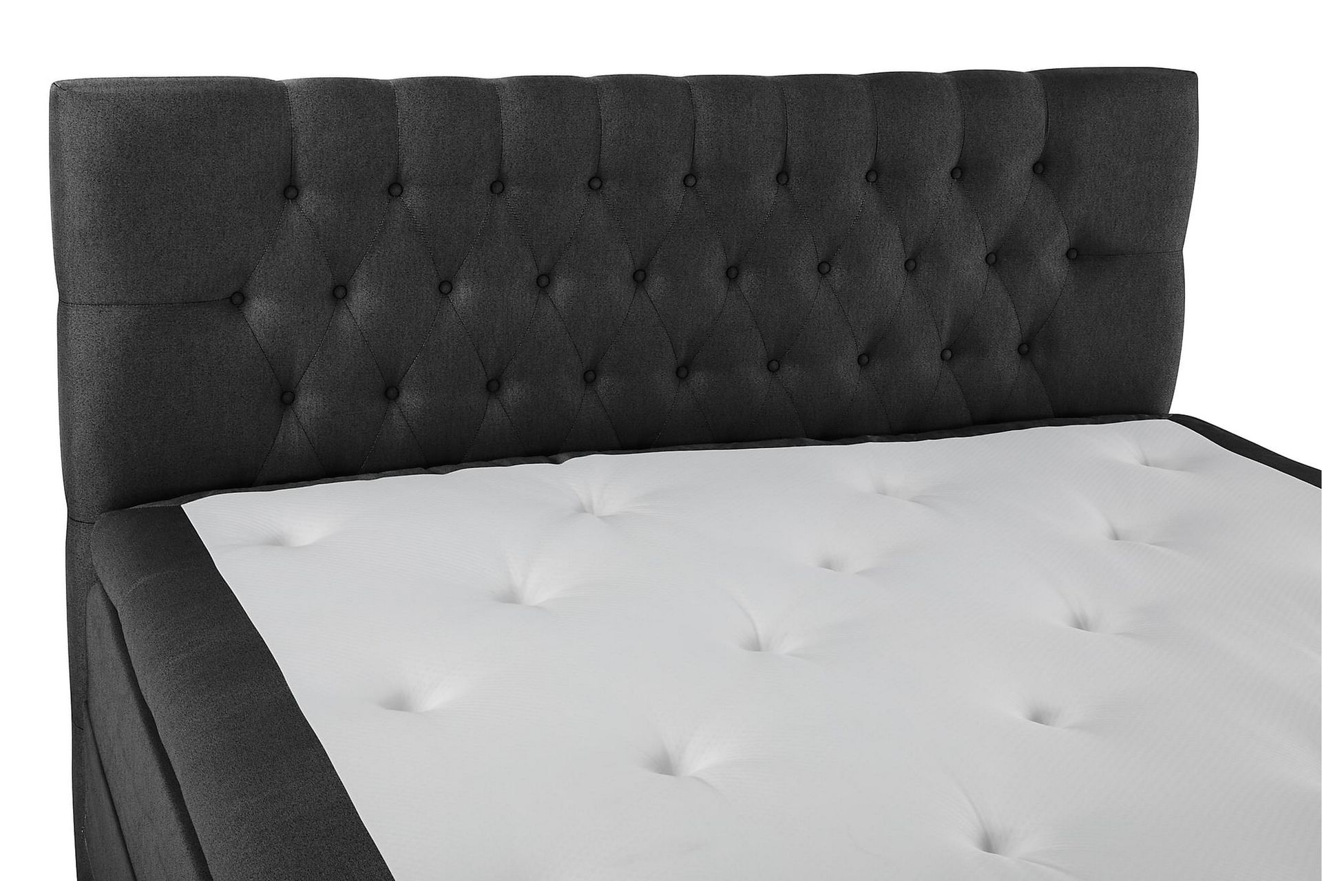 Lucky Komplet Sengepakke 180x200 Latex Diamant Sengegavl - Sort/Grå - Møbler - Senge - Komplet sengepakke